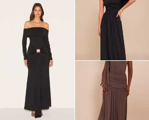 UNDER $100 winter wedding guest dresses 🥂 cover photo collage