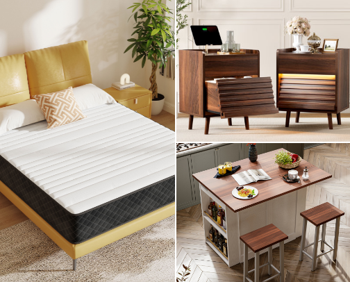WAYFAIR ALWYN HOME innerspring Mattress. cover photo collage