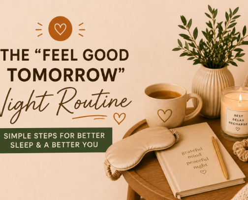 The "Feel Good Tomorrow" Night Routine cover photo collage