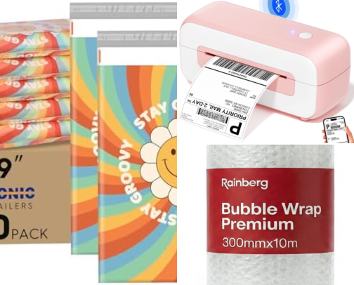 Items to make your Vinted/Ebay/Mercari/Poshmark/Depop resell journey a breeze cover photo collage