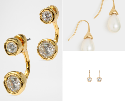 Affordable Luxury Gold Earrings Under $250 cover photo collage