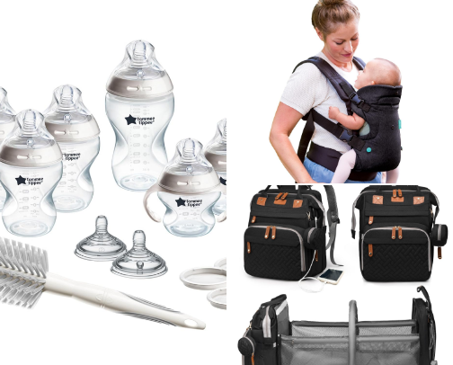 BABY MUST HAVES INCLUDING POST PARTUM NECESSITIES FOR MOTHER. The things you will actually need cover photo collage