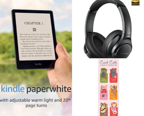 Bookish Things for Ebook, Audio, and Paperback baddies cover photo collage