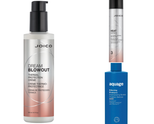 Hair styling products cover photo collage