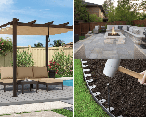 Outdoor decorations cover photo collage