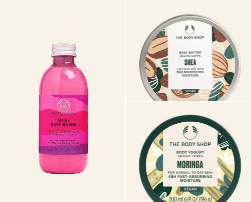 The BODY SHOP faves 🛁 cover photo collage