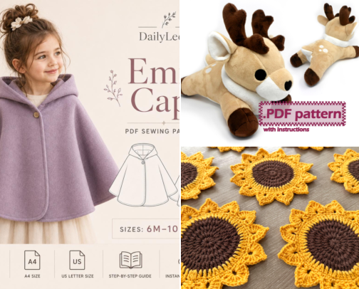 Fun crochet & sewing projects 🌸 cover photo collage