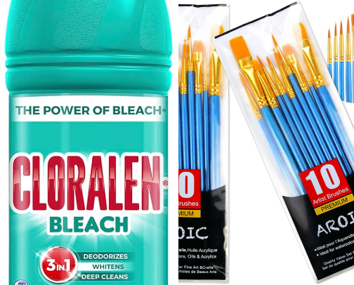 Bleach Painting on Fabric cover photo collage