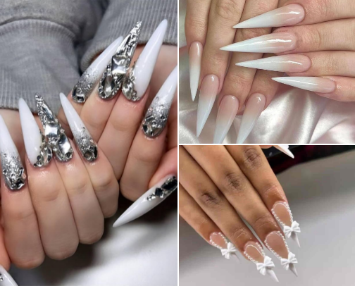 Top affordable, yet durable stiletto press on nail styles cover photo collage