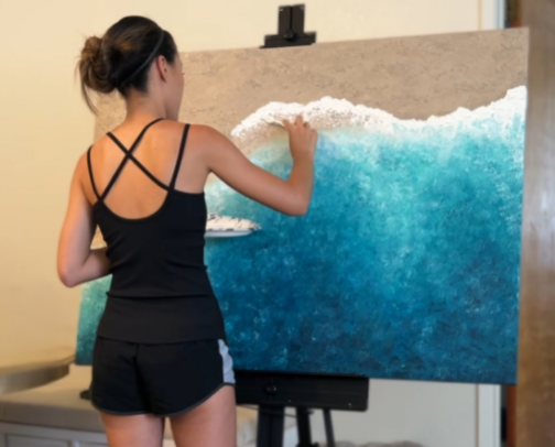 Large Textured Ocean Painting cover photo collage