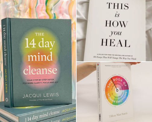 My Go-To Mental Health Reads 📚 cover photo collage