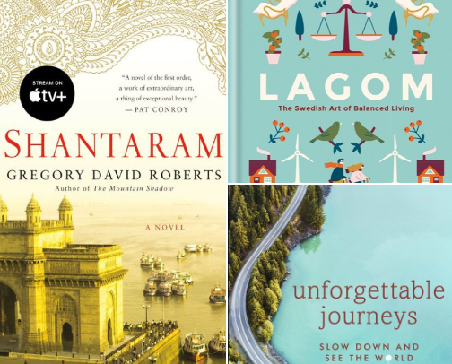 Travel inspired books cover photo collage