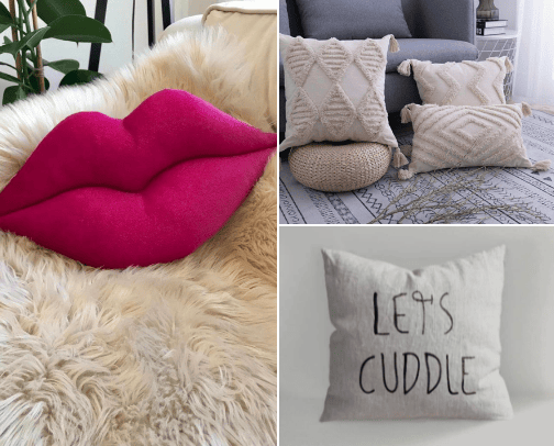 Decorative pillows cover photo collage