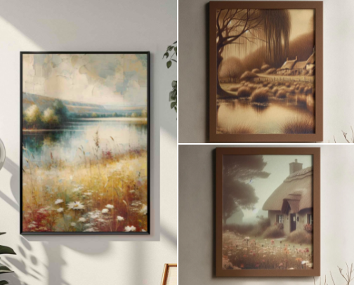 scenic spring wall art🪵🌿🌷 cover photo collage