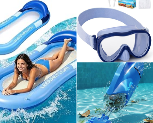 Pool day fun cover photo collage