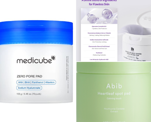 Glow in a Swipe: Best Korean Exfoliating Pads ✨ cover photo collage