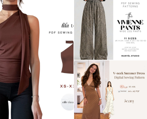 Spring Capsule Wardrobe Sewing Patterns: Chic Minimal Wardrobe DIY Outfit Ideas cover photo collage