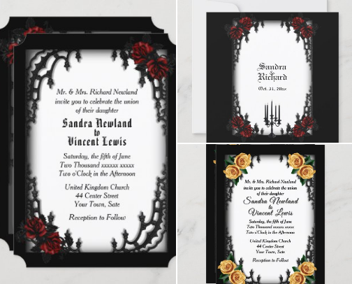 Gothic/Victorian Invitations cover photo collage