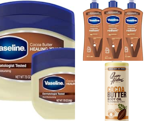 Keep your Skin glowy and Moisturized! 
Use the oil while wet then apply Vaseline and then lotion. This has my skin so soft and supple. cover photo collage