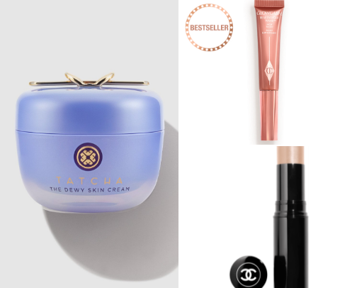 clean girl makeup/skincare cover photo collage