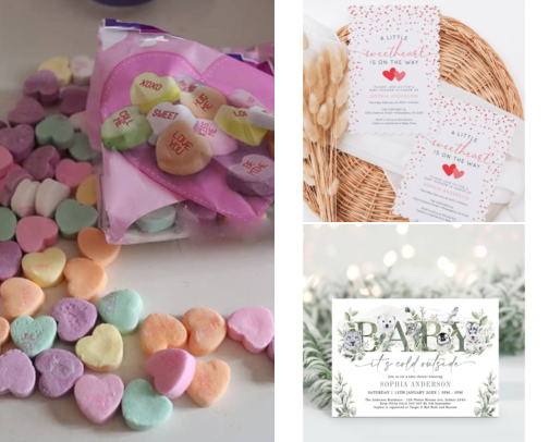 February Baby Shower Theme Ideas and Supplies cover photo collage