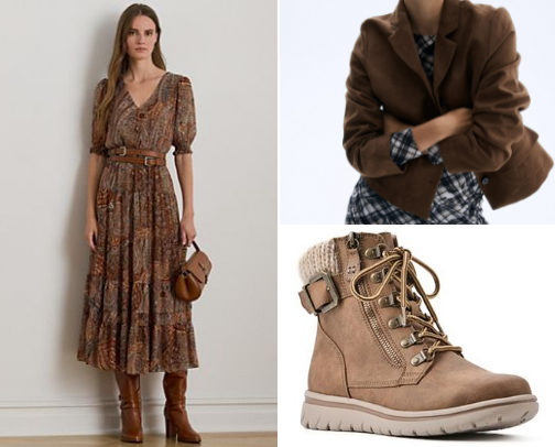 Woman’s fall clothing cover photo collage