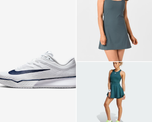 Courtside: Tennis Clothes & Gear cover photo collage