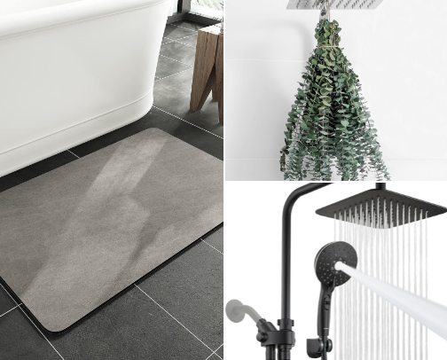 BATHROOM MUST HAVES cover photo collage