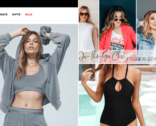 Woman clothing cover photo collage