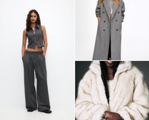 Elegant Winter Set: Coat, Outfit, and Cozy Thick Furs🥰❄️🧥 cover photo collage