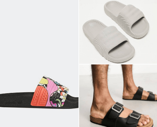 Comfortable summer sandals cover photo collage