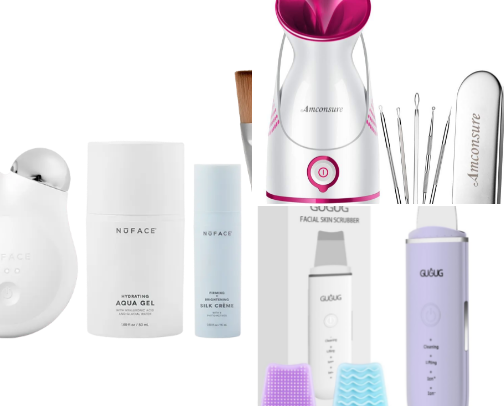 At Home Skincare Treatments and tools cover photo collage