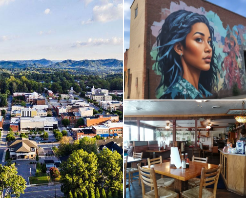 Attractions of a small town. cover photo collage