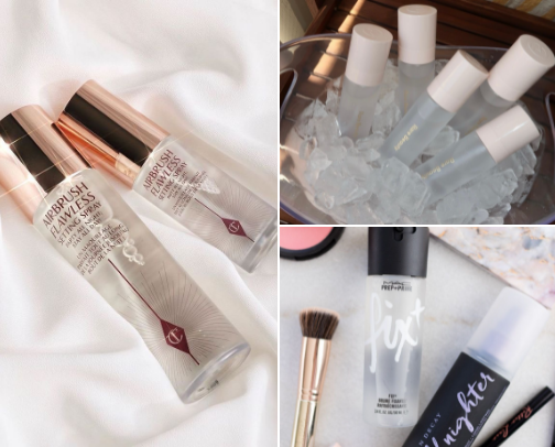 Fixatives and sprays that keep makeup on all day 💦🎀 cover photo collage