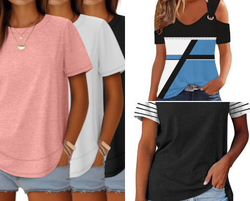 Color Block Crewneck Tees with a Fun, Laid-Back Vibe cover photo collage