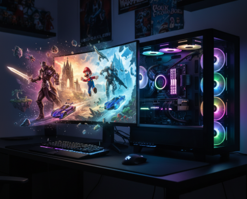 Under $1500 Custom Gaming PC / Local AI Server cover photo collage