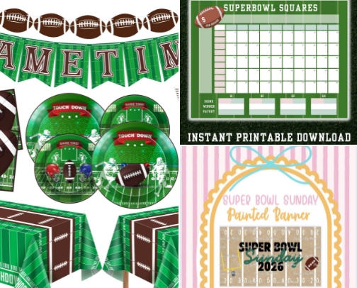 Super Bowl Party Time! 02/08/2026 cover photo collage