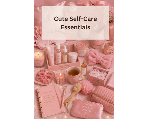 Cute Self-Care Essentials cover photo collage