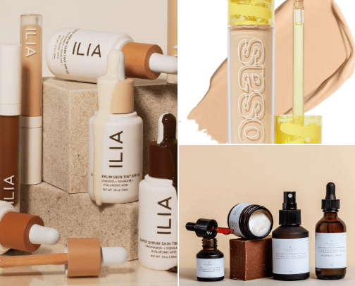 What you'll find in my low tox makeup routine cover photo collage