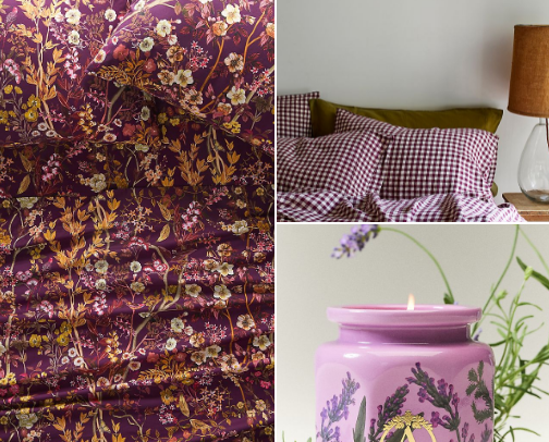 The Purple Edit: A refined mix of plum, lavender, and periwinkle decor, jewelry, and accessories for a soft, elevated look cover photo collage