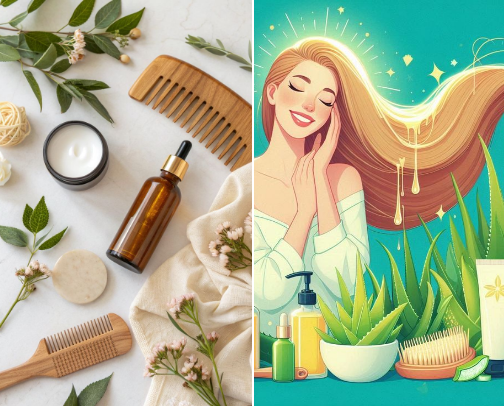 Shampoo & conditioner, and other products for hair🪮🧴☘️ cover photo collage