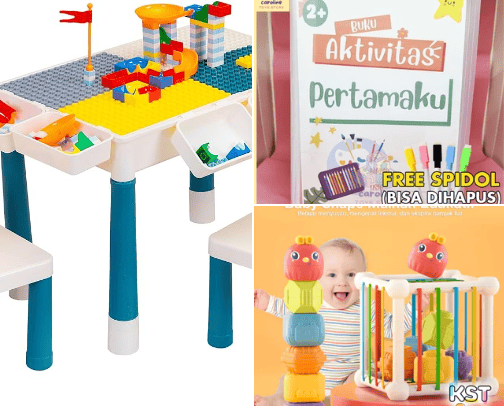 Mainan edukasi anak cover photo collage