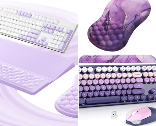 Purple in your desk cover photo collage