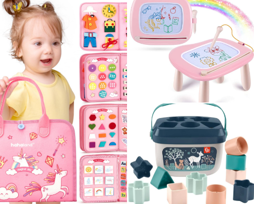 A Collection of My Toddler's Favorite Busy Toys and Books cover photo collage