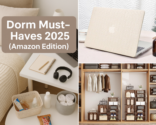 Holy grail amazon finds for College Life. cover photo collage