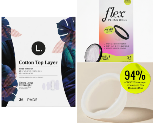 My favorite period products- organic cover photo collage