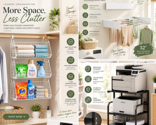 🧺 Small Space Organization cover photo collage