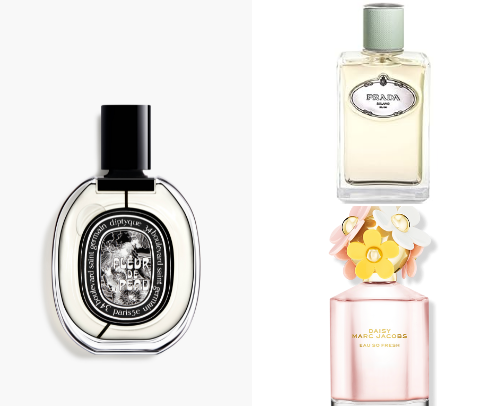 Clean girl fragrances cover photo collage