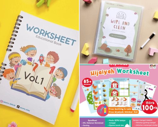 "Top-Rated Educational Activity Worksheets for Kids (Ages 2-7)" cover photo collage