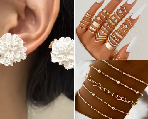 Temu jewelry finds I think you should have in your box cover photo collage